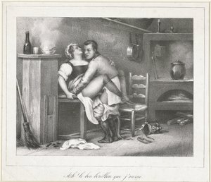 Soldado haciendo el amor con una criada de cocina ¡Ay! le bon bouillon que j