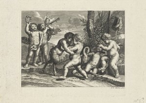 Jugando putti en un paisaje de Anonymous