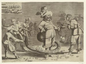 Caricatura de Cromwell como el horrible Tailman, 1652
