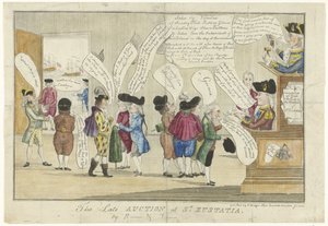 Caricatura de los ingleses en San Eustaquio, 1781 La subasta tardía en St. Eustatia (título sobre el objeto) de Anonymous