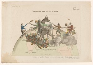 Spotprent op de Geographies Universelle van Conrad Malthe-Brun
Esbozo de la Geografía Universal (título en el objeto) de Anonymous
