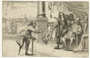 Caricatura del fallido ataque a Ostende, 1658 Diálogo de Ostenden (título sobre objeto) de Anonymous