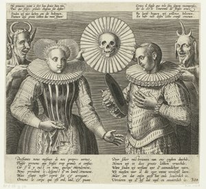 Caricatura sobre la gorguera rígida, hacia 1600 de Anonymous