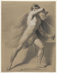 Desnudo masculino de pie, como un guerrero de Anonymous