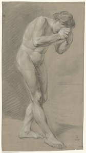 Desnudo masculino de pie, inclinado hacia la derecha de Anonymous