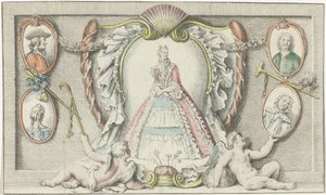 Mujer de pie, dos putti y cuatro medallones
Modos de 1730
Mercure de France (título de la serie) de Anonymous