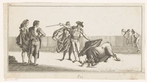 Toro picado por un matador Colección de las principales suertes de una corrida de toros (título de serie sobre objeto) Colección de las maniobras taurinas más importantes (título de la serie) de Anonymous