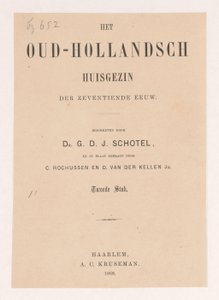 Página de título para: Gillis Dyonisius Jacobus Schotel, The Old Dutch Household, Second Piece, 1868