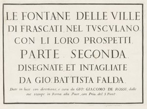 Impresión de título con título enmarcado Fontane delle ville di Frascati (título de la serie) Fuentes de Frascati (título de la serie) de Anonymous
