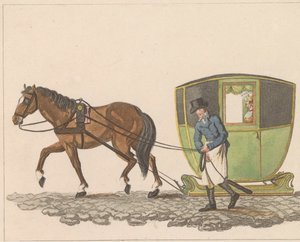 Toesled, 1810-1825 Trineo alquilado, enlatado con el nombre de Sleede o Slee (título sobre el objeto) de Anonymous