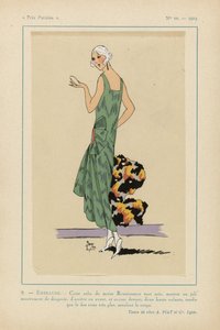 Muy parisino, 1923, nº 10: 9. - ESMERALDA. - Este vestido muaré renacentista.... de Anonymous