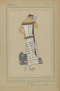 Muy parisino, 1923, nº 7: 4.- LIBÉLULA. - Vestido de tafetán muy elegante... de Anonymous