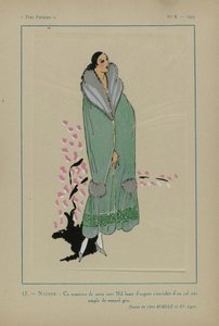 Muy parisino, 1923, nº 8: 17.- NAÏADE. - Este abrigo de raso verde Nilo... de Anonymous