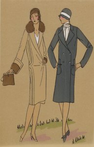 Très Parisien, 1928, No 6: Créations BEER / 2.- MONDAINE - Elegante abrigo... de Anonymous