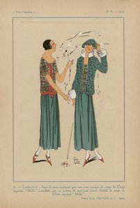 Muy parisino. Moda, Chic, Elegancia Muy parisino, 1923, nº 8: 2.- LIBÉLULA. / Falda de raso marroquí... de Anonymous
