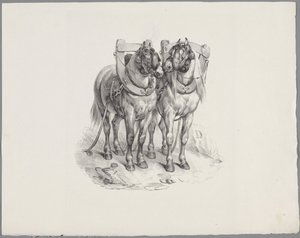 Dos caballos preparados Seis estudios con animales pequeños (título de la serie) Seis pequeños estudios de bestias (título de la serie sobre el objeto)