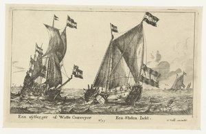 Dos barcos: un yate de estado y un intérprete An Explainer o Watte Convoyer A States Yacht (título sobre el objeto)