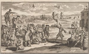 Resultado del comercio de viento, 1720 Uytslag der Wind Negotie (título sobre el objeto) La gran escena de la locura (título de la serie) de Anonymous
