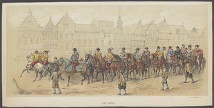 Mascarada de Utrecht, placa a: la nobleza, 1856 La nobleza. (título en el objeto) Los Fundadores de la Libertad Holandesa, (época de Guillermo I) presentados por S.H. miembros del cuerpo de estudiantes de Utrecht, en celebración del 220 aniversario de la U de Anonymous