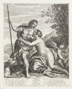 Venus intenta que Adonis deje de cazar de Anonymous