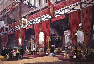 Vista de la sección de muebles de la Gran Exposición, 1851
