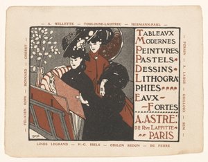 Tarjeta de visita del marchante de arte Achille Astre en París de Anonymous