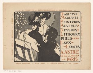 Tarjeta de visita del marchante de arte Achille Astre en París de Anonymous
