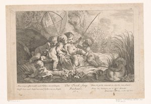 putti de pesca Der Fisch-fang / Pescheurs (título sobre objeto) de Anonymous