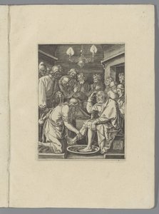 Voetwassing de Peter The Little Pass (título de la serie) Figura de Passio Christi Ab Alberto Durer Nuremberg (título de la serie) de Anonymous