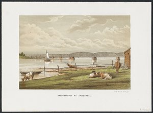 Puente Waal cerca de Zaltbommel, 1869 Puente ferroviario en Zaltbommel (título sobre objeto) Los principales puentes ferroviarios de los Países Bajos (título de la serie) de Anonymous