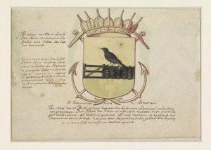 Escudo de Van Dorth y del almirante Jacob Willekens y un escudo en blanco de Anonymous