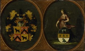 Escudo con las armas del matrimonio Pieter Courten y Hortensia del Prado, 1625 de Anonymous