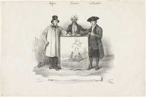 Escudo de armas con belga, javanés y holandés, 1826 de Anonymous