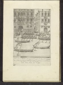Concurso de góndolas y botes de remos en Venecia Escenas de la vida veneciana (título de la serie) Habiti d