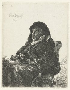 viuda con guantes negros La madre de Rembrandt como viuda de Anonymous
