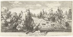 Zeeslag bij Beachy Head, 1690 Combate naval contra los ingleses y los holandeses el 10 de julio de 1690 (título sobre el objeto) de Anonymous