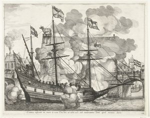 Zeilschip, naar rechts; intocht van Ferdinand te Gent en 1635 (n.º 38) Oh barco, nuevas Olas te llevarán al mar: pero no hay nada bajo el control de Aquel a quien temes conducir (título sobre el objeto) El barco triunfante de otros marineros de Anonymous