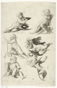 seis putti de Anonymous