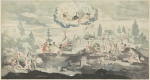 El dios sol Apolo cabalga en su carro por el cielo de Anonymous