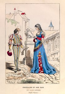 Una chatelaine y su paje en el siglo XV - colección privada