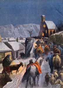 Una costumbre en las Cevenas: Navidad de los Betes. Grabado del periódico 