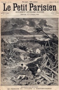 Un desastre en Martinica: el paso del ciclón en Fort-de-France (Fort de France) en 1891. Grabado en “Le petit Parisien” de agosto de 1891. Colección privada.