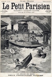 Accidente en el Sena: dos personas en un bote ahogado. En "Le Petit Parisien" el 25/04/1897.