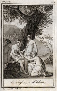 Nacimiento de Adonis. Grabado de 1819 en “Cartas a Emilie sobre la mitología” por Charles Albert Demoustier (1760-1801). Colección privada. de Anonymous Anonymous