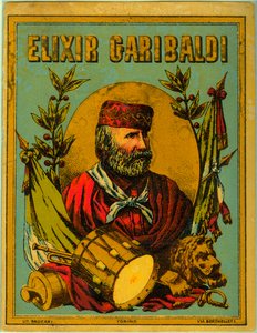 Anuncio de Elixir Garibaldi, con retrato del patriota italiano de Anonymous Anonymous
