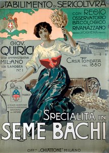 Cartel publicitario para la industria de la sericultura y la producción de seda de Anonymous Anonymous