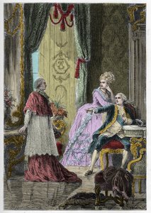 Asunto del Collar de la Reina (1785-1786): el Cardenal Louis René Edouard de Rohan (1734-1803) ante el Rey Luis XVI (1754-1793) y la Reina María Antonieta (1755-1793) de Anonymous Anonymous