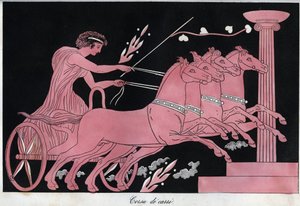 Grecia antigua - Una carrera de carros - grabado de “Usi e Costumi di Tutti i Popoli dell