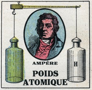 Átomos: El peso atómico por Andre Marie Ampere (1775-1836). Ilustración anónima de 1925. Colección privada.