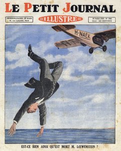 El banquero belga Alfred Loewenstein murió (1877-1924) cuando cayó de un avión en las aguas del Canal de la Mancha el 4 de julio de 1928, "Le petit journal illustré" de Anonymous Anonymous